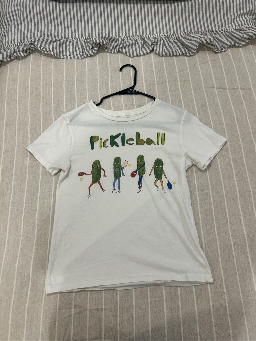 White Pickleball Graphic Tee for Women